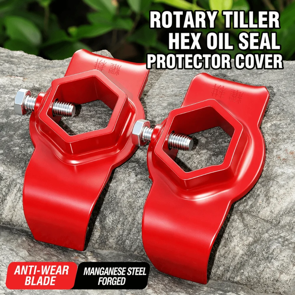 32mm Shaft Tiller Protective Cover Hex Oil Seal Thickened Tiller Seal Guard Anti-wrap Damage Resistant Tiller Shaft Shield