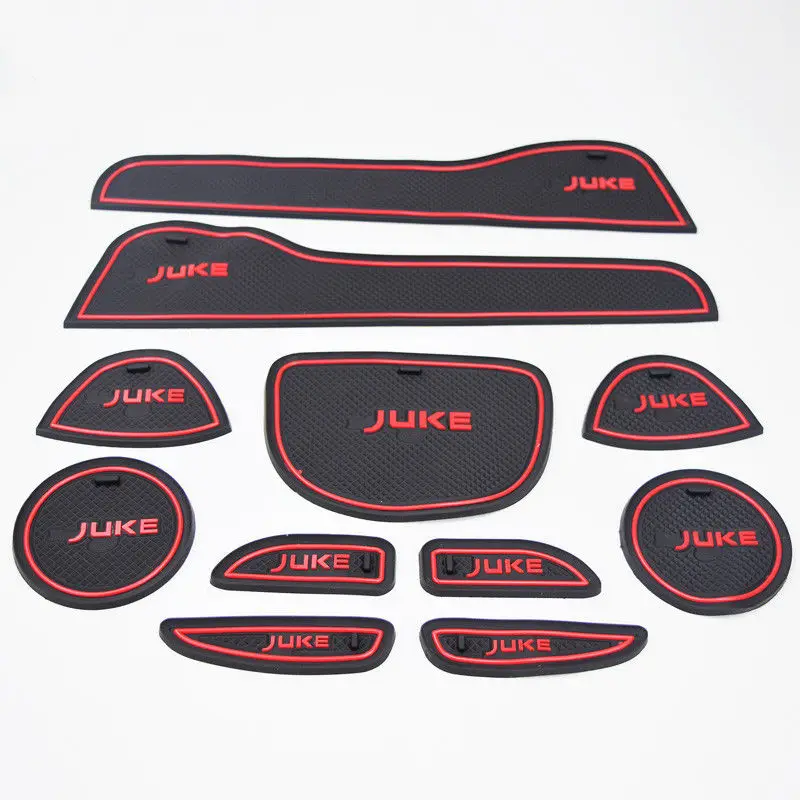 

Car Interior Accessories Door Mat Cup Pads Non-Slip Mat For Nissan JUKE 2010-2017 Red Letter