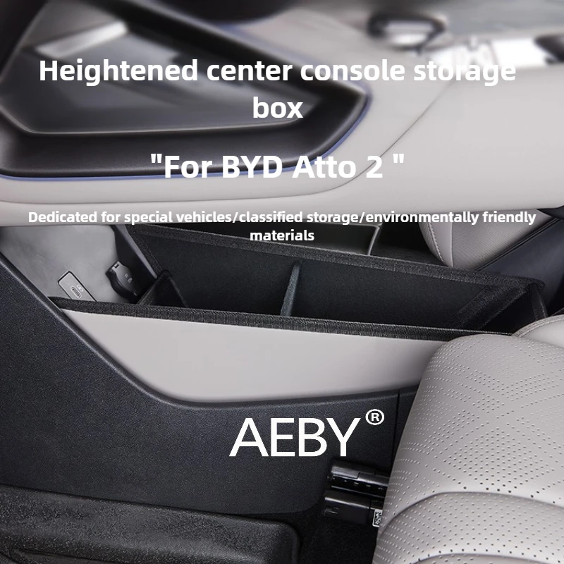 

AEBY For BYD Atto 2 Smart Driving Edition 2024-2025 Raised Center Console Organizer,Raised Organizer Box for Tall Items