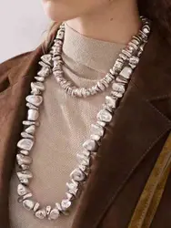 Fashion Golden Silvery Necklace Bracelet Jewelry Set for Women Party Dance Jewelry Accessories