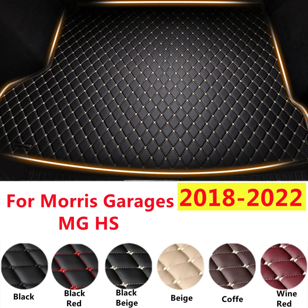 SJ XPE Leather Car Trunk Mats Fit For Morris Garages MG HS 2022 2021 2020 2019 2018 YEAR Waterproof Cargo Liner Boot Carpets