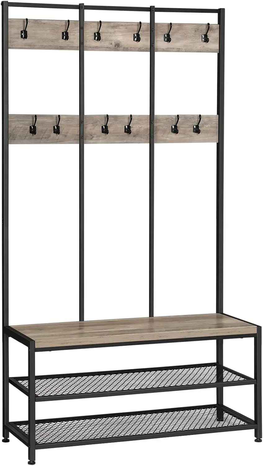 VASAGLE coat rack wardrobe, with 12 dresses hooks and shoe rack