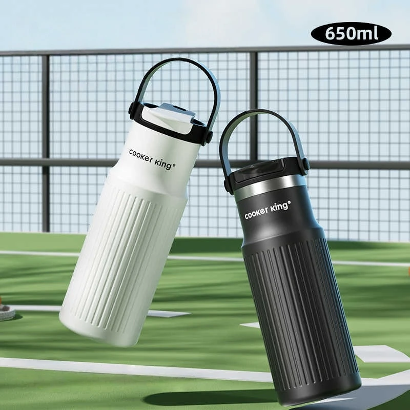 

Бутылка для воды большой емкости 650 мл с вакуумной изоляцией | Горячие и холодные напитки | Портативная дорожная кружка-термос для улицы, чашка из нержавеющей стали