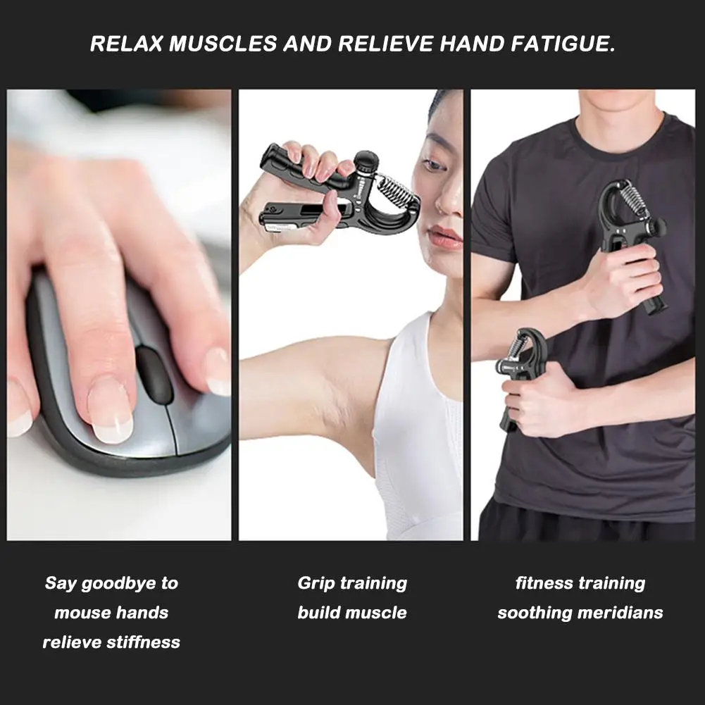 Finger Trainer Spring-grip Fitness Adjustable Count Hand Grip Forearm Strength Muscle Recovery Household Gym Exerciser Device