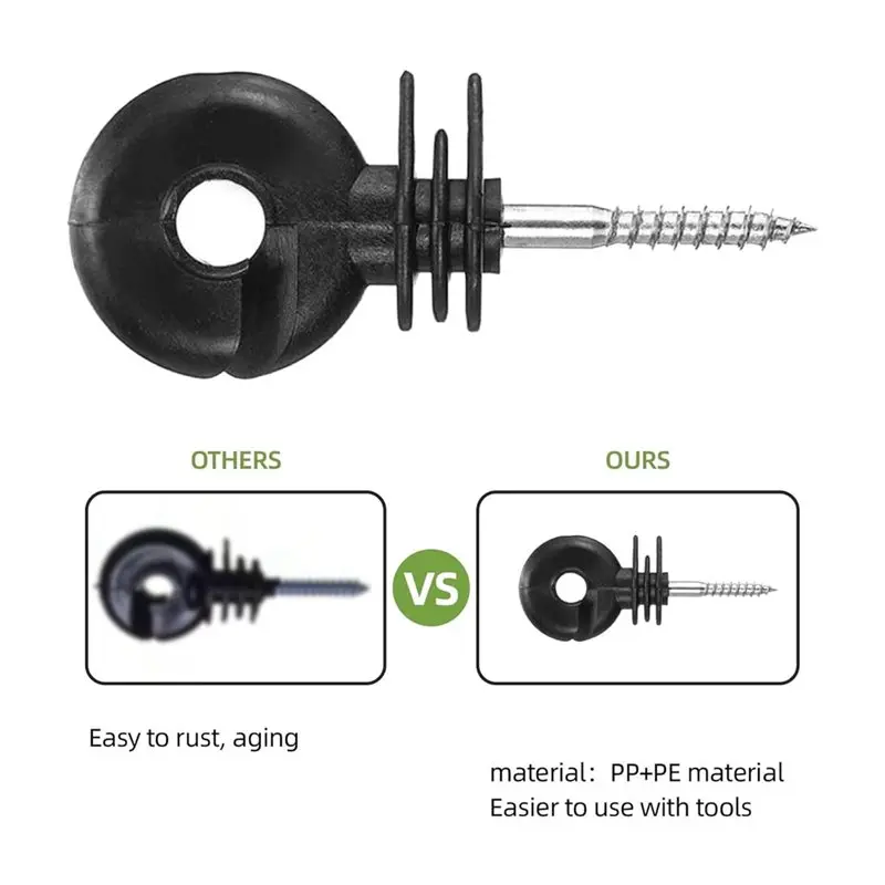 A68P-100Pcs Black Electric Fence Insulator Screw-In Insulator Fence(Grid System Accessories For Animal Husbandry Electronic) view 5
