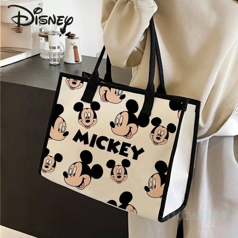 Disney Mickey 2024 nuova borsa da donna borsa a tracolla da donna di alta qualità alla moda borsa per la spesa da ragazza di grande capacità del