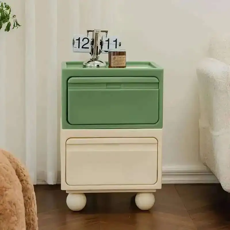 

Wooden New Nordic Small Olevo Bed Table INS Wind Mobile Storage Side Cabinet Creative Simple Storage Combination Small Cabinet