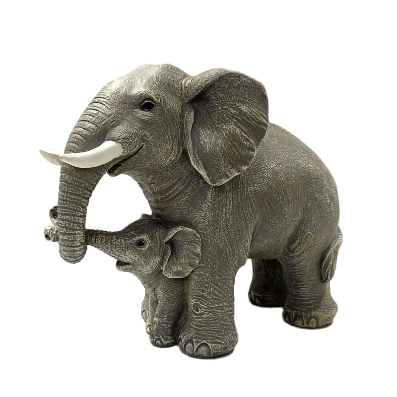 

Mother Elephant Figurine Resin Telepathy Love Miniature Wild Animal Baby Ornament Mother's Day Gift and Craft Novelty Decor