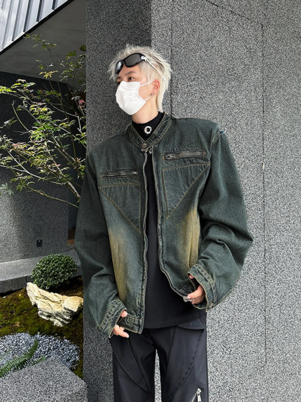 

Мужская джинсовая куртка с подкладкой на плечах, весенне-осенняя, с воротником-стойкой, в рабочем стиле, повседневная, молодежная, модная, без бренда