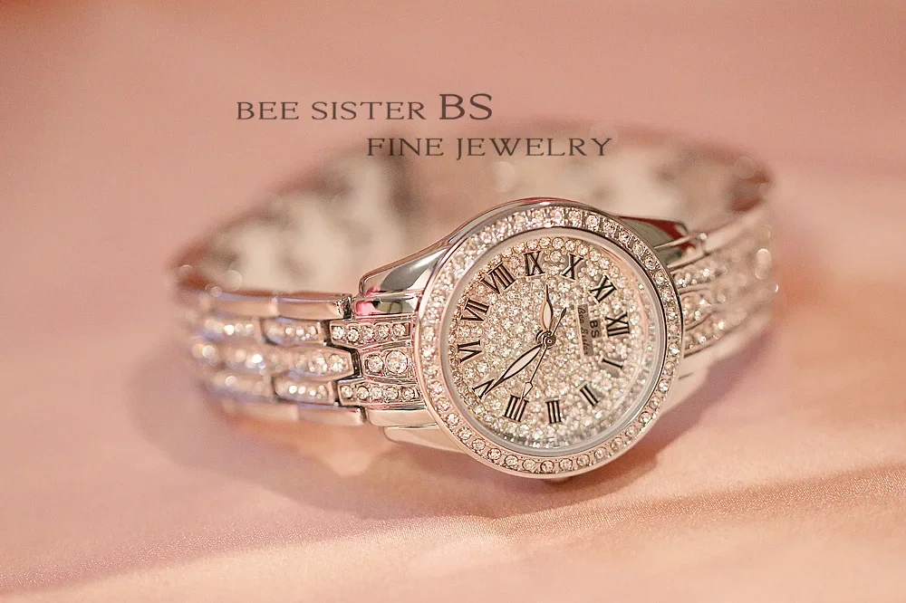 Diamond Women Watch Rhinestone Ladies Silver Bracelet Watches Clock Wristwatch Stainless Steel relogio feminino luxury jewelry