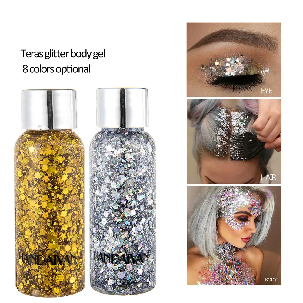 Eye Glitter Nail Hair Body Face Glitter Gel Art Flash Heart Loose Sequins Cream Festival Glitter Decoration Party Festival