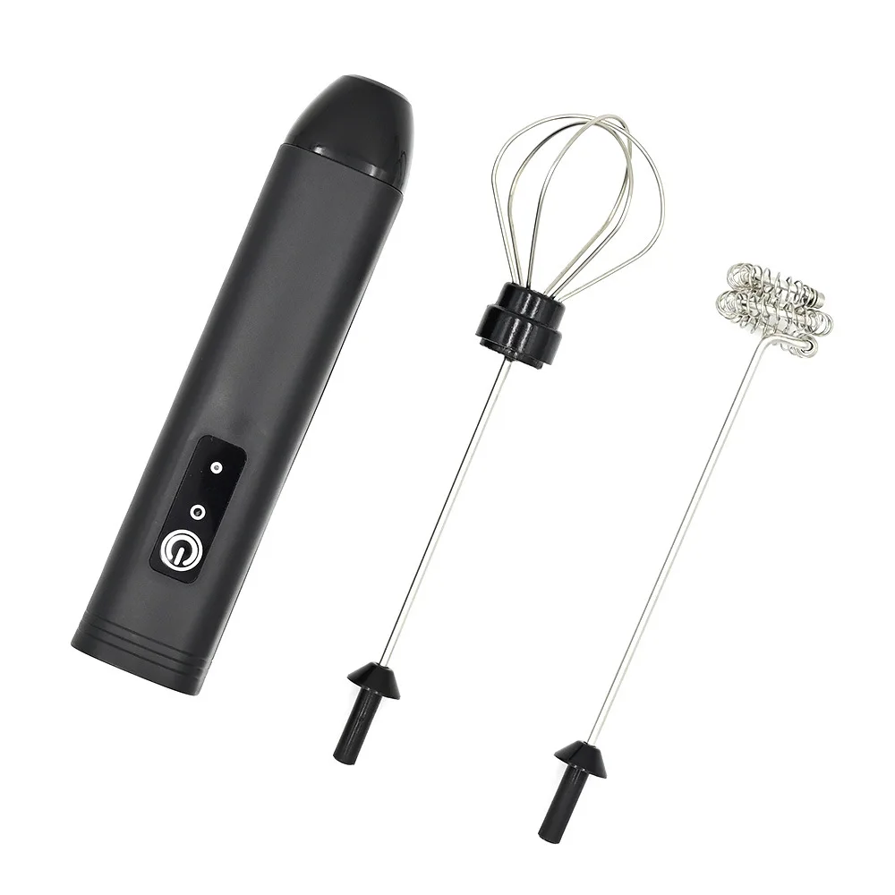 Electric Milk Frother USB Rechargeable Handheld Egg Beater 3 Speeds Foam Maker Mixer Coffee Drink Frothing Wand Foamer Kitchen