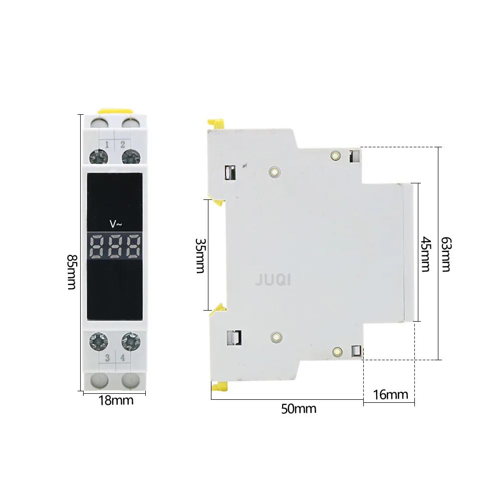 Din 레일 장착 단일/3 상 전압계 AC 80-500V 소형 모듈 형 전압계 표시기 LED 디지털 디스플레이 검출기 NV-1