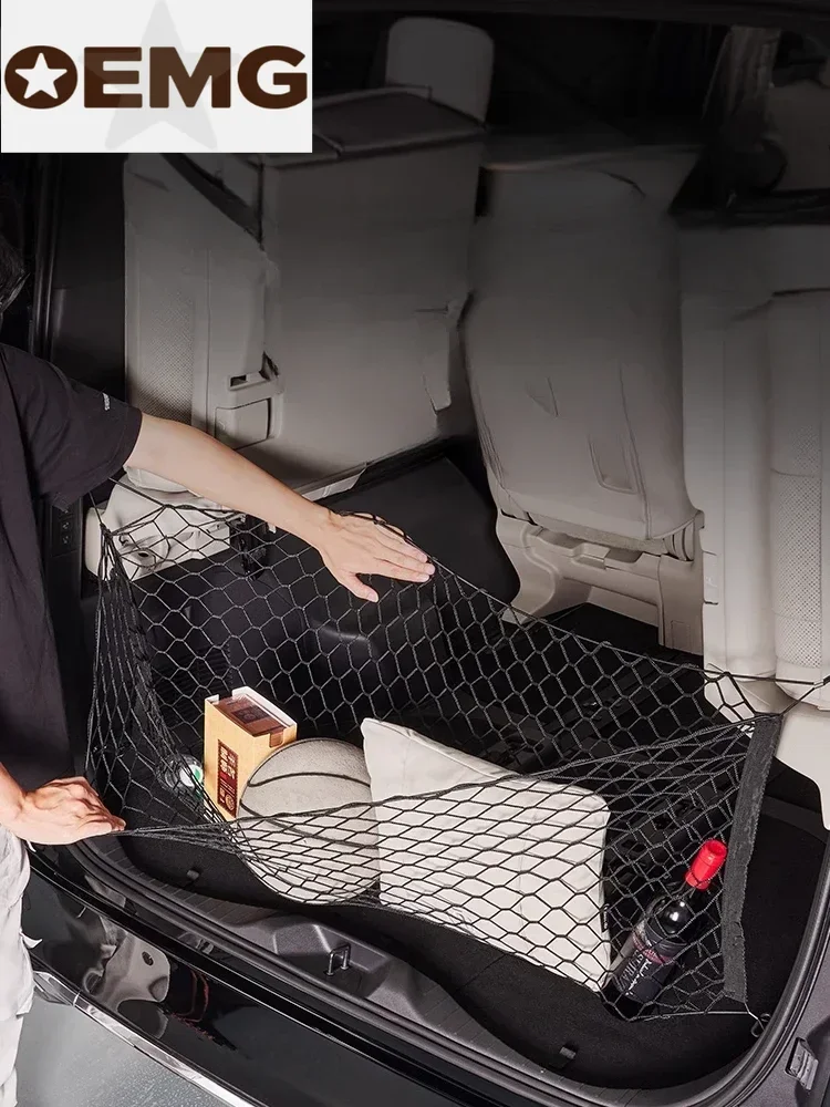 For Toyota Alphard 40 Series 2024 Rear Trunk Storage Net Double Layer Elastic String Tail Organizer Luggage Net Holder 97x40cm