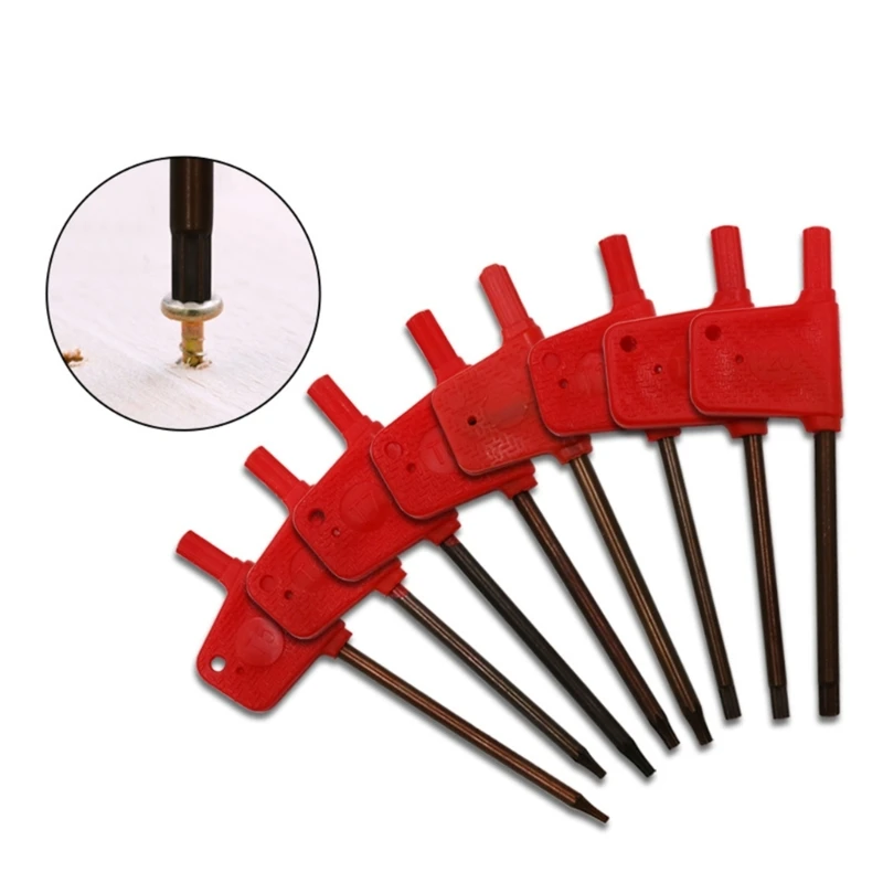 T5-T6 T7 T8 T9 T10 T15-T20 Plum Shaped Red Wrench Standard Torx for-CNC Lathe Turning Tool Holder Torx Screw Wrench