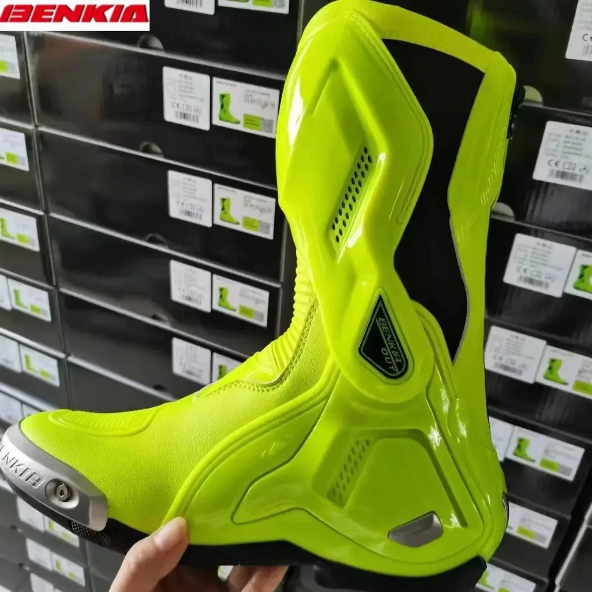 

Motorcycle Riding Boots Men's Cowhide Waterproof Mid-Calf Boot for Riding Perfect Motocross Motorbike Bota for All Seasons