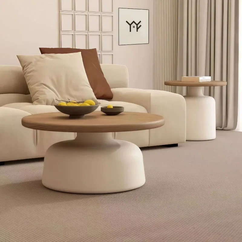 Cream Style Apartment Coffee Table Minimalist Iron Round Martini Small Living Room Homestay Airbnb Center Table Living Room