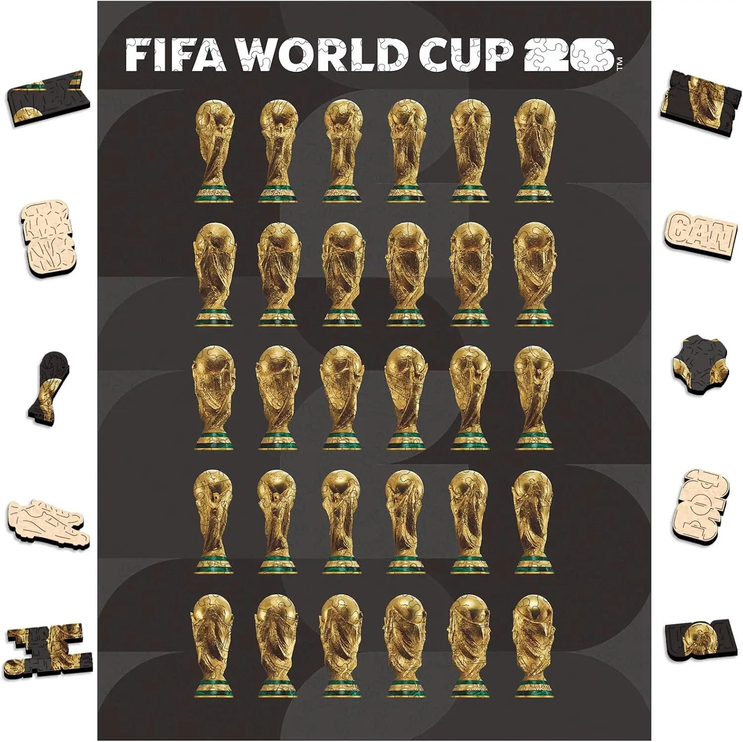 

FIFA World Cup 2026 Official Edition 360°Trophy Puzzles for Adults 300PC Merchandise Wooden Puzzles Gifts for Fans Collectors