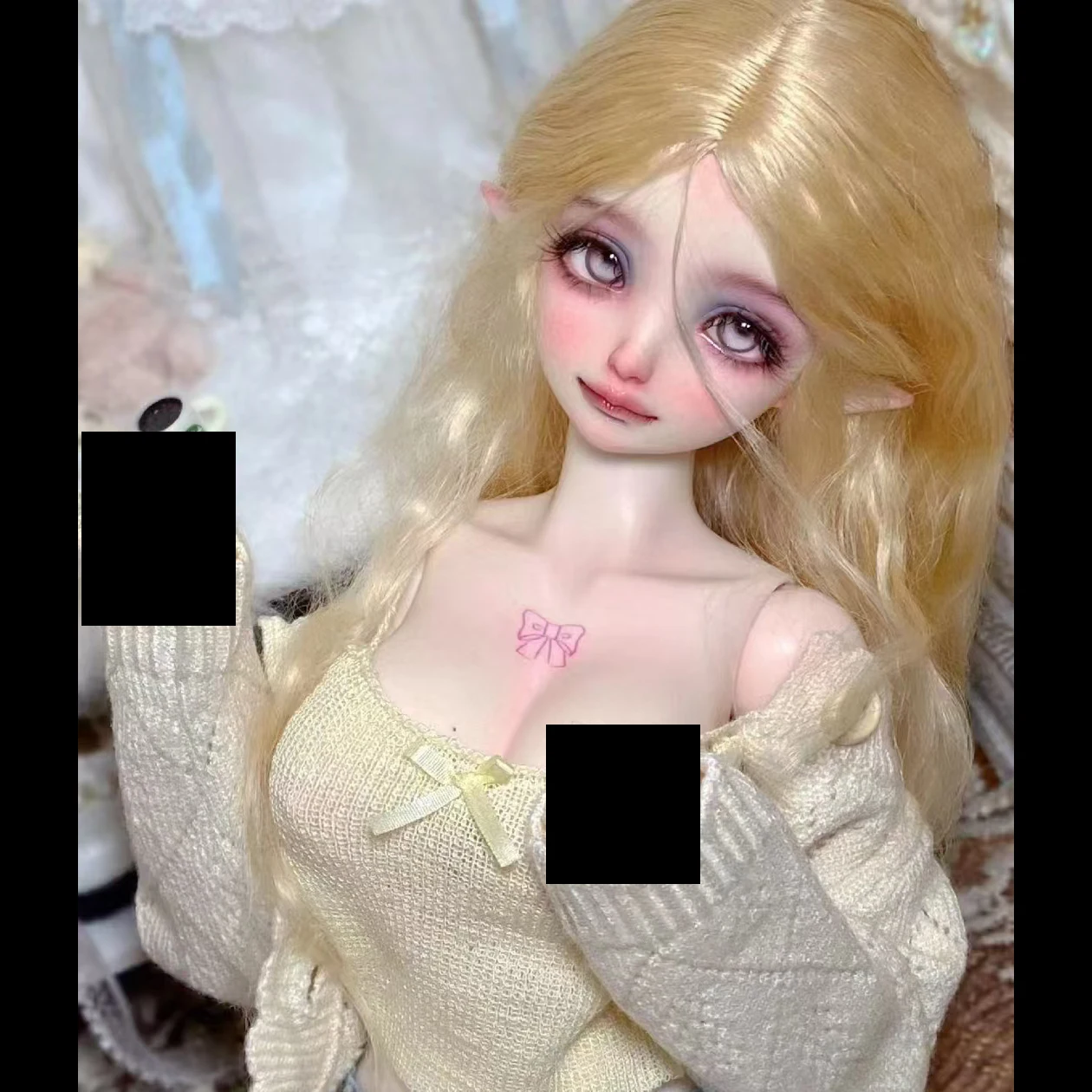 

New 1/4 BJD Doll Head With Body No Makeup Elf Girl Resin Material Lovely Girl Doll No Makeup DIY Model Collection Toys Gift