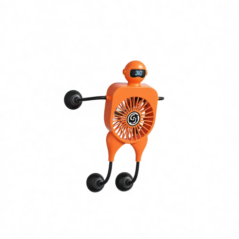 Portable Robot Style Fan Rechargeable Desktop Cooler Suction Cup Wall Mounted Silent Air Cooling Circulator For Study Bedroom