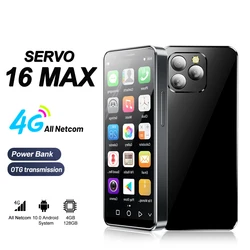 SERVO 16MAX teléfono inteligente pequeño multifuncional 4G LTE, Dual SIM, pantalla de 4,0 pulgadas, OTG, Banco de energía, WiFi, Android OS, desbloqueo facial