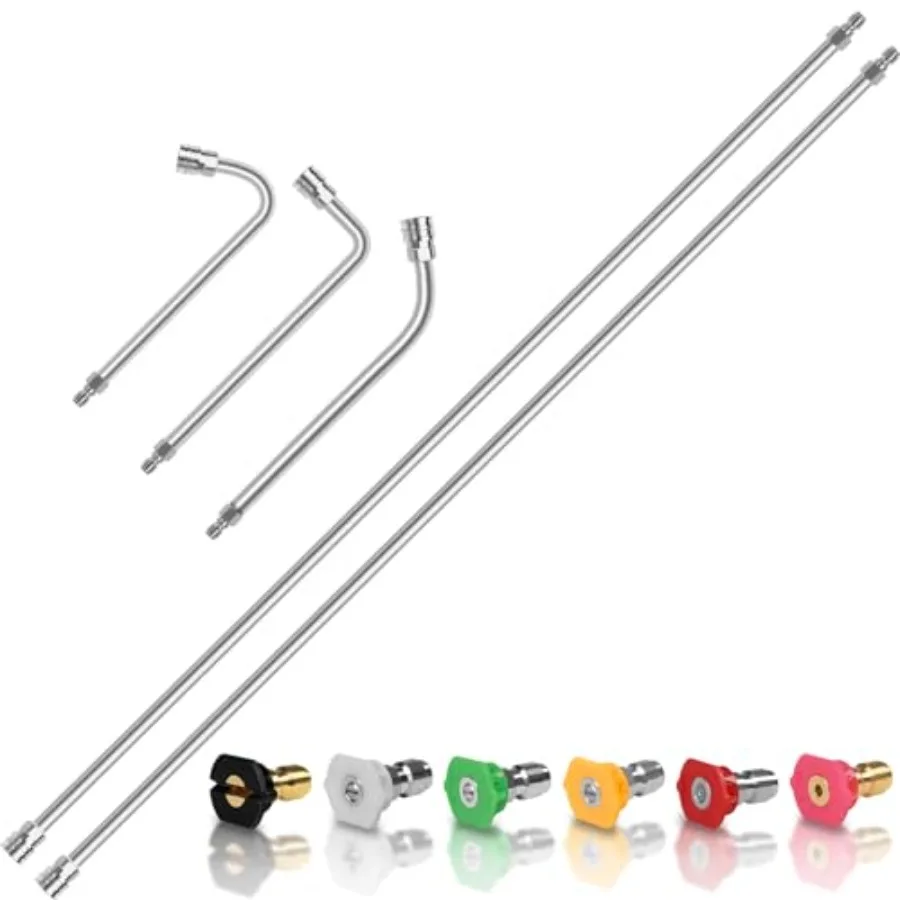 120" Pressure Washer Extension Wand2 Pack 60 Inch Stainless Steel Power Washer Wand Extension-Pressure Washer Accessories with