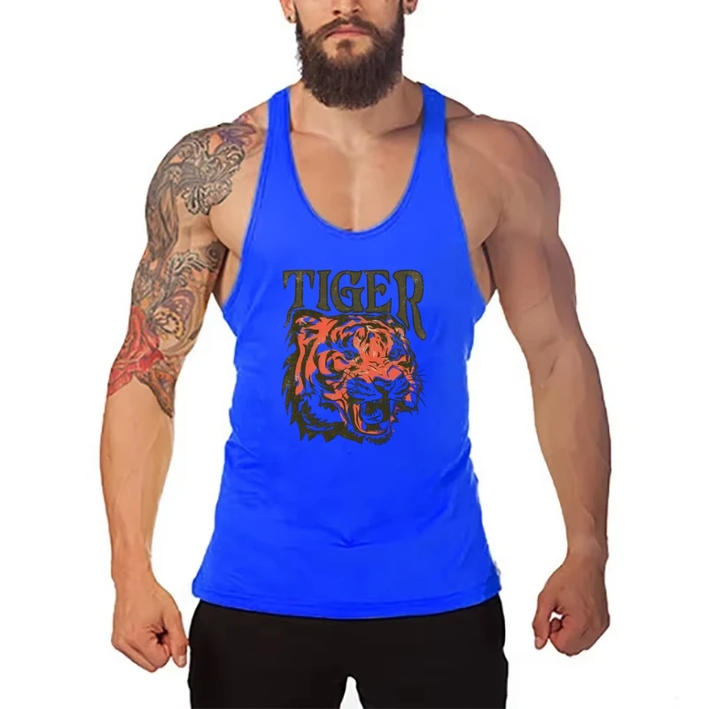 3D Tiger Print Men's Tank Top Leisure Fashion Fitness Training Quick Dry Vest For Man Summer Loose Breathable Sleeveless T-shirt