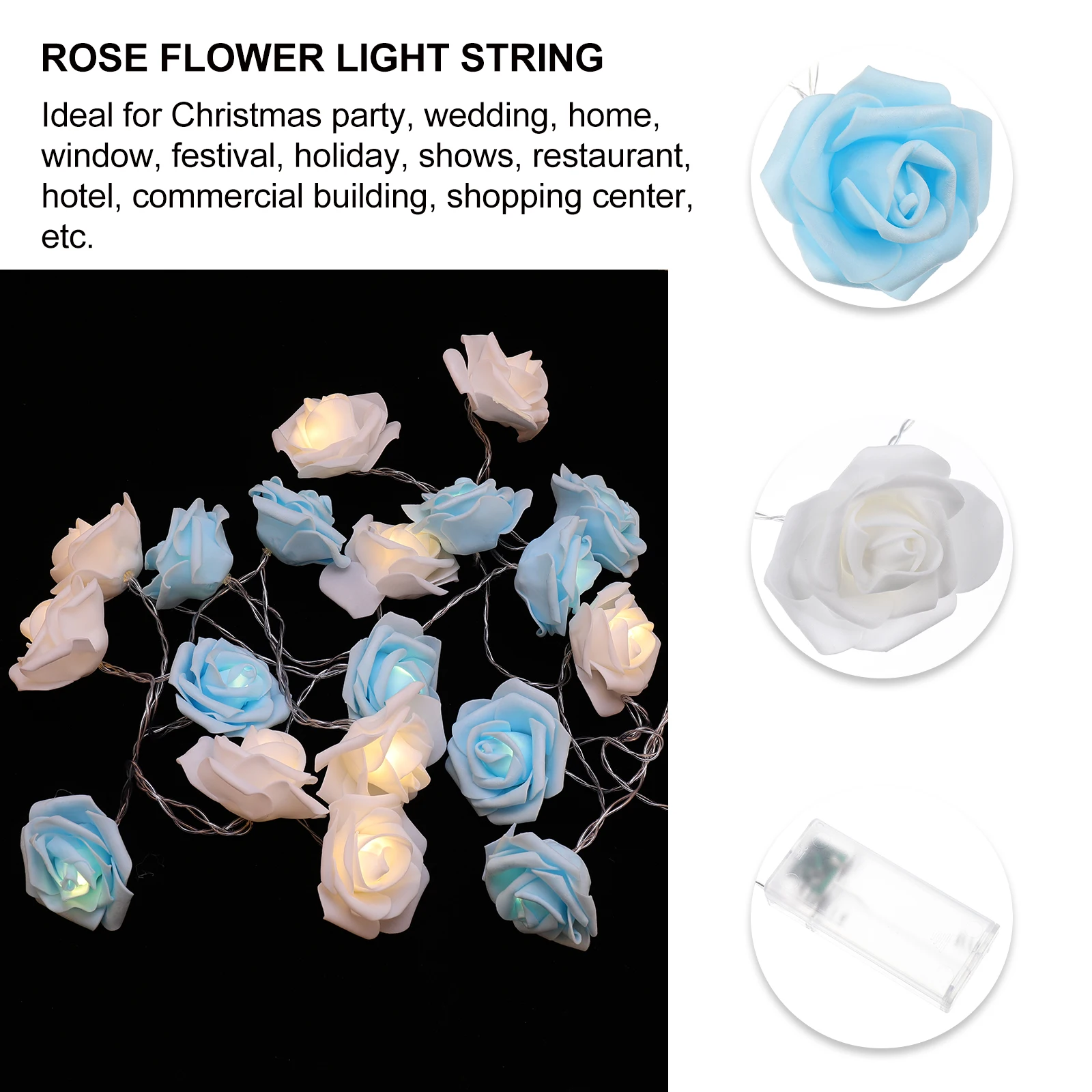 

1pc Rose Flower Light String Romantic LED Decor Fairy String Lights for Party Window Christmas Wedding