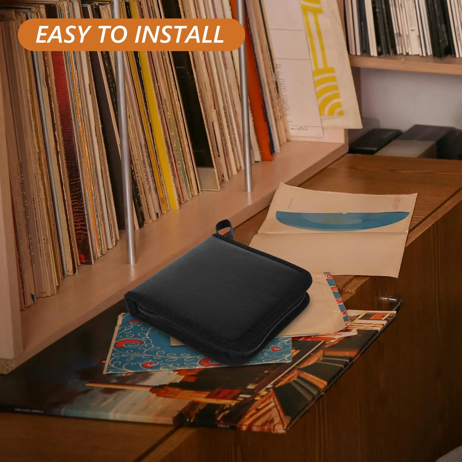 40-Piece PU CD DVD Storage Bag – Portable Disc Holder Organizer, Scratch-Resistant & Debris-Proof