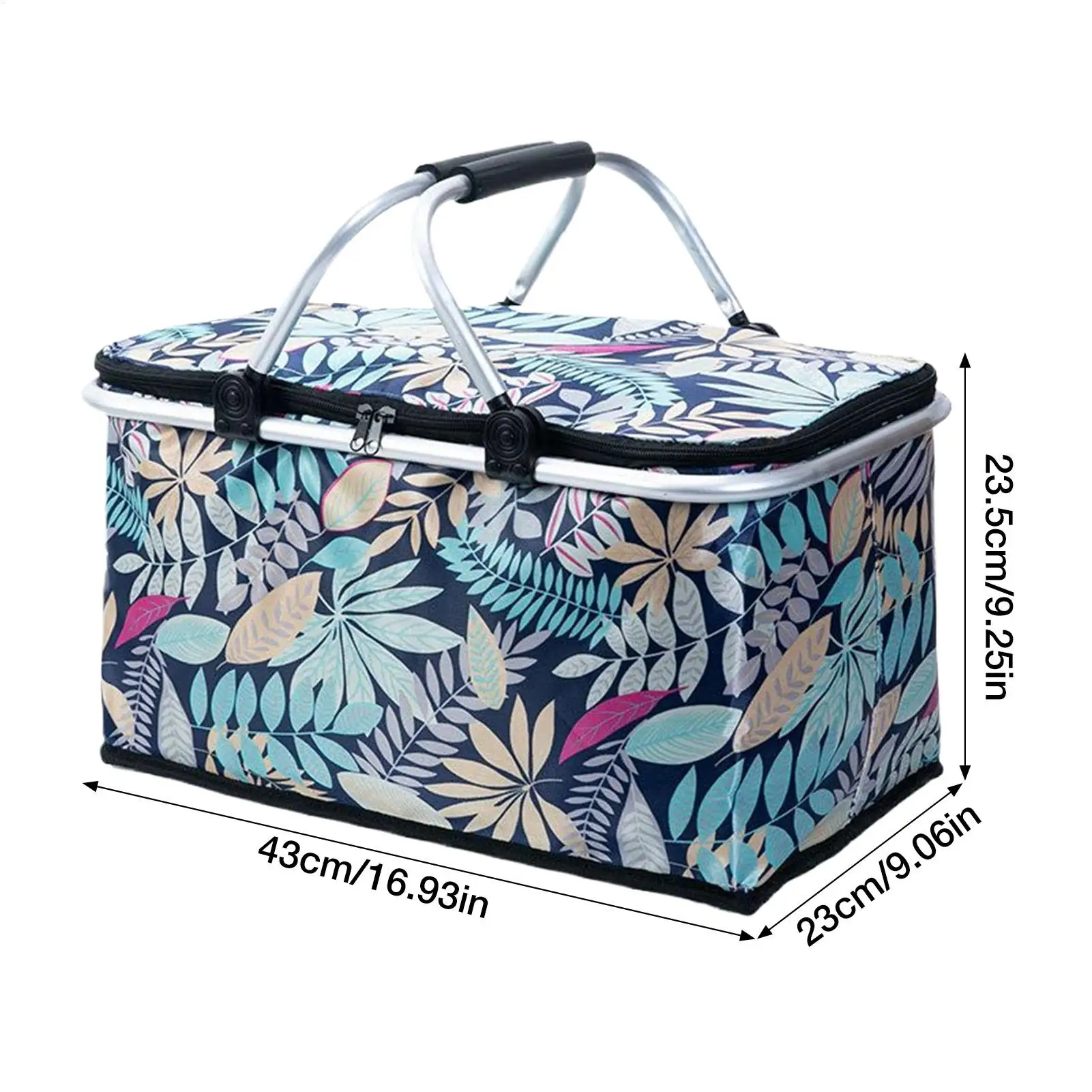 Cestino della spesa con manici Cestino del mercato pieghevole Borsa da picnic Borsa termica riutilizzabile da 30 litri per cibo da viaggio su strada per la pesca all'aperto