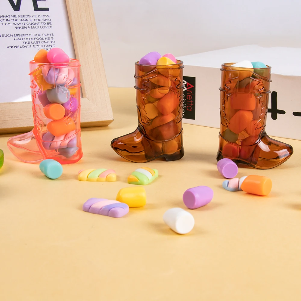 10Pcs Mini Cowboy Boot Shot Glasses Plastic Clear Cups Western Theme Cowboy Cowgirl Bachelorette Birthday Party Decorations