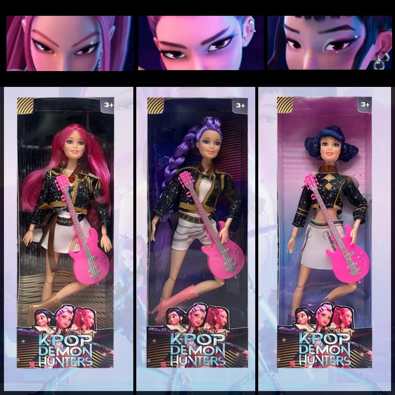 2025 حار بيع مع نسيج دقيق أنيمي 30 سنتيمتر K-Pop شيطان الصيادين دمية لعبة من الفينيل رومي ميرا زوي عيد ميلاد مفاجأة هدية للفتيات