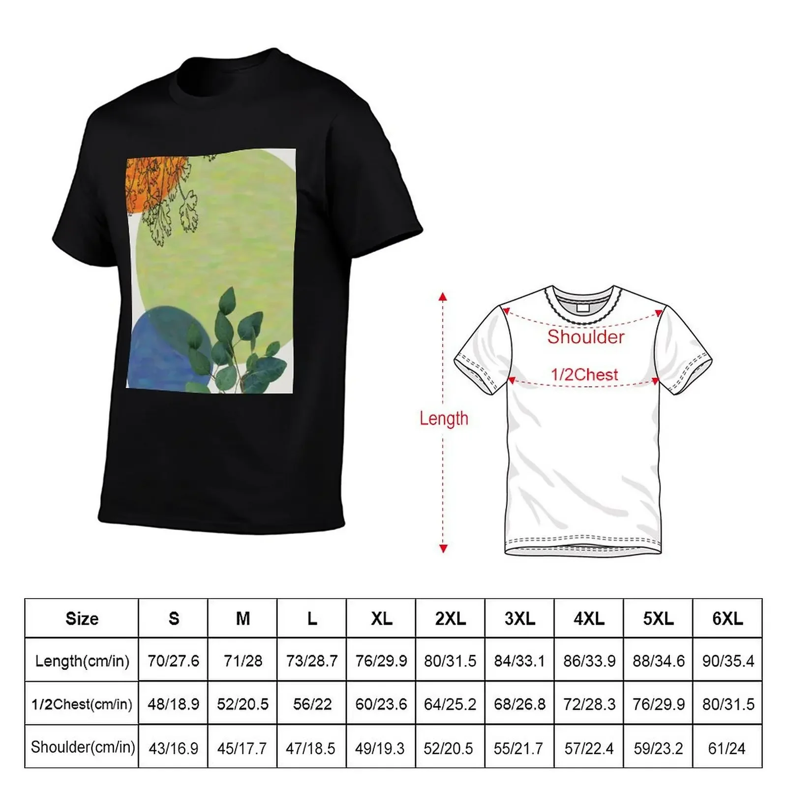 Collage: painting, drawing and leaves T-Shirt rapper graphic tees designer shirts graphic tee shirt t shirts men