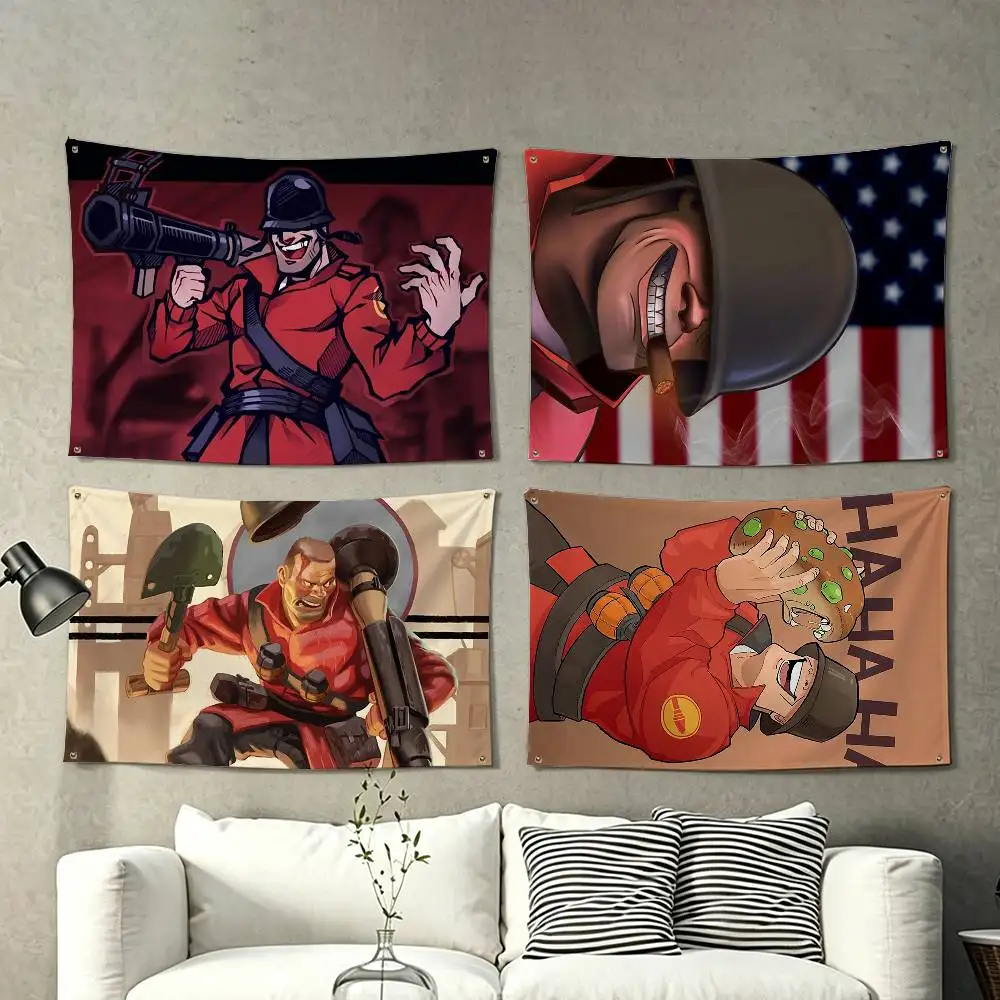 TF2 Soldier  Flags for Bedrooms Home Decor Items Outdoor Decors Garage Decoration Flaga