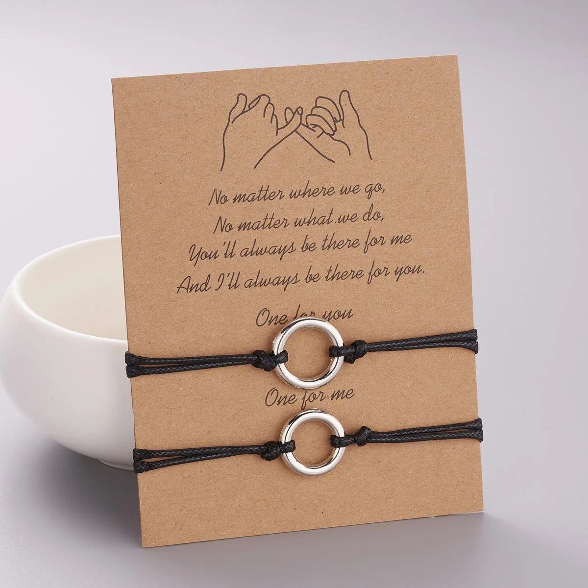 Bracelet de Couple rond creux minimaliste pour femmes et hommes, cercle géométrique, tissé à la main, bijoux d'amitié, 2 pièces/ensemble