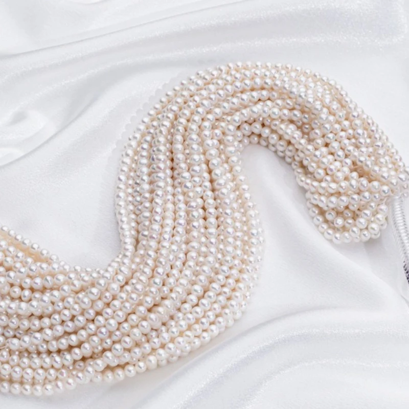 

Spot Wholesale 15"4-5mm Pearl Natural Coreless Punch Egg Round Oval Necklace Bracelet Unfinished