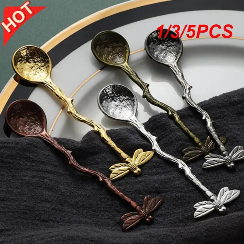 1/3/5PCS Mixing Spoon Comfortable Grip Thickened Material About 12 Grams Zinc Alloy Material Coffee Utensils Dessert Spoon