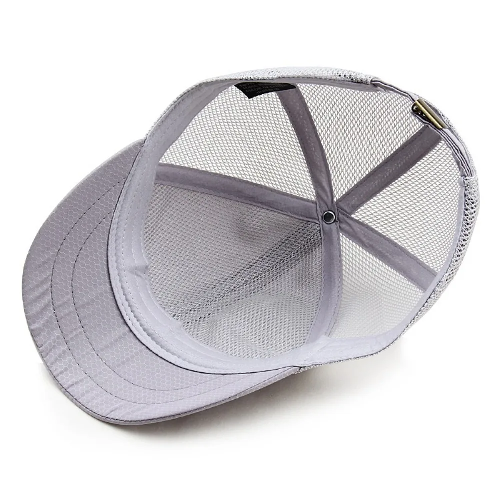 Casual Men's Quick-drying Hat Mesh Design Solid Color Short Brim Baseball Cap Ultra Thin Breathable Sun Visor Cap Unisex