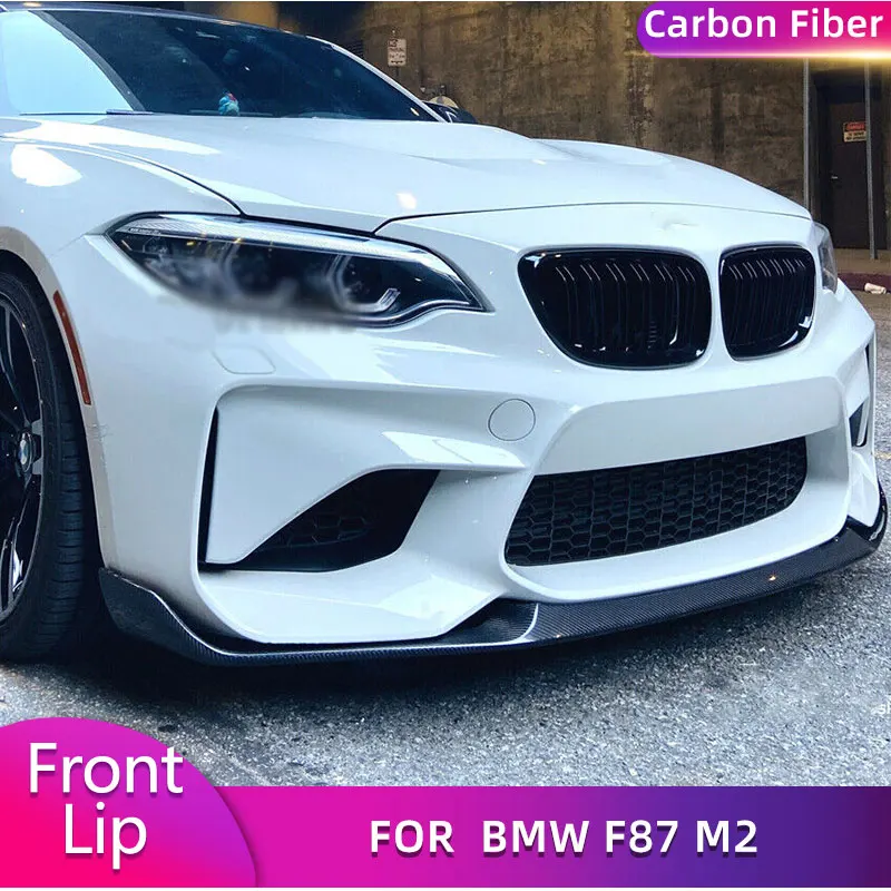 Carbon Fiber Front Bumper Lip Spoiler For BMW F87 M2 2016 - 2018 Car Front Lip Chin Spoiler Splitters Not for M2C Competition