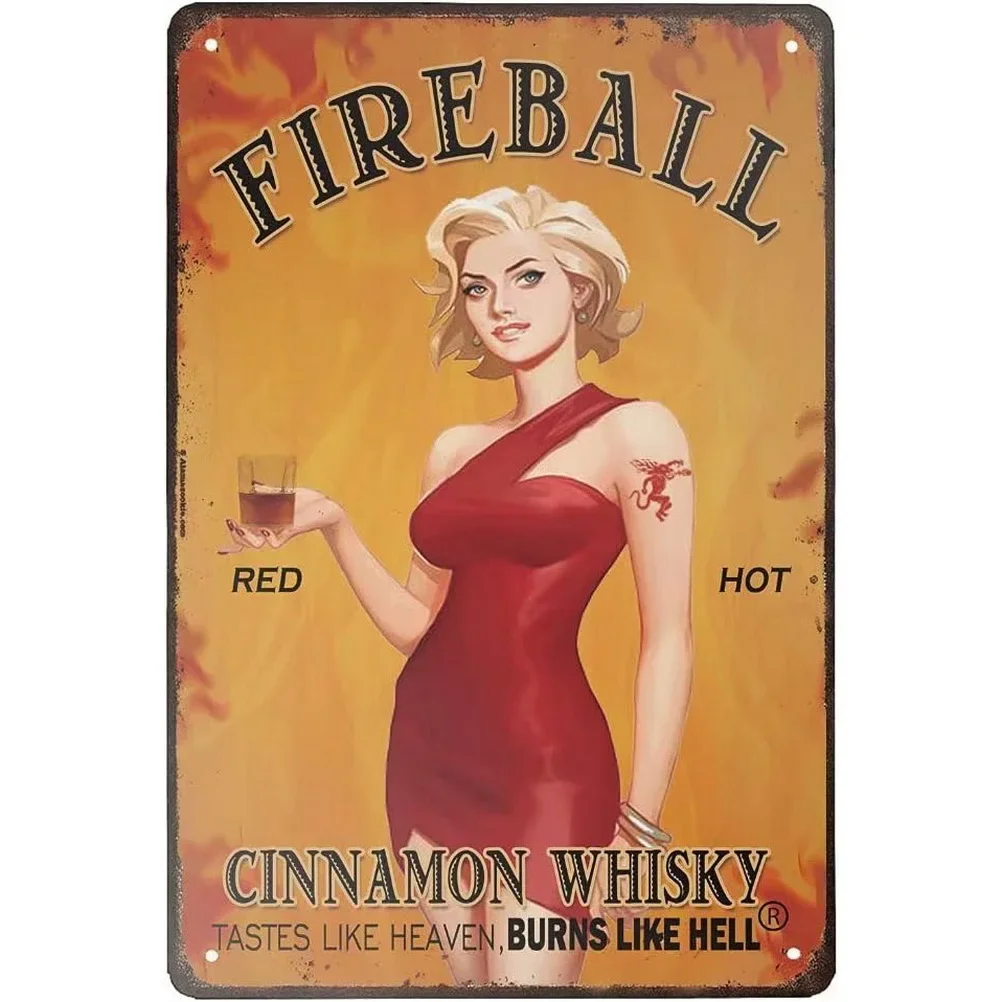 Campari Cocktail Metal Tin Signs Pinup Girls Wall Posters Plaque Vintage Iron Painting Decoration for Cafe Man Cave Pub Club Bar