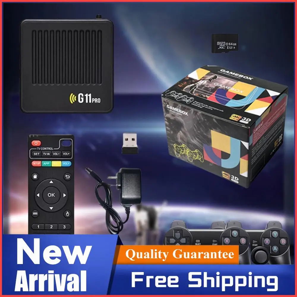 

Игровая приставка G11 Pro Retro для дома со встроенными более чем 10 000 ретро-игр, HD-видео, сверхнизкой задержкой и двумя беспроводными геймпадами 2.4G