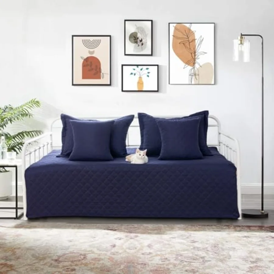 

Комплект из 5 предметов: покрывало для дивана-кровати, легкое всесезонное одеяло для дивана-кровати размера Twin с подходящими наволочками и декоративными элементами