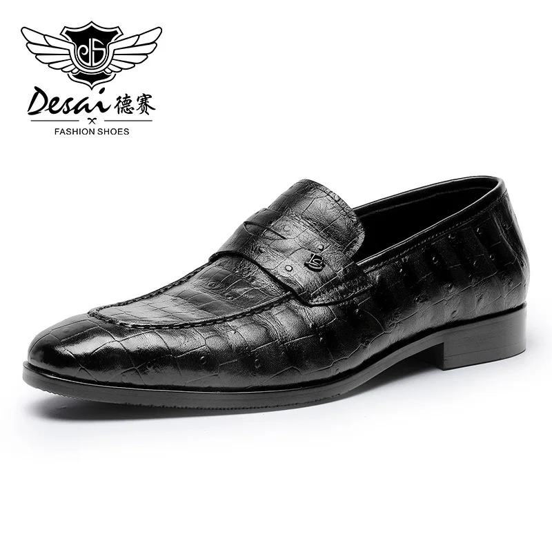 

Desai New Loafers for Men Genuine Leather Men's Shoes Elegant Gentleman Handmade Shoes British Leather Shoes