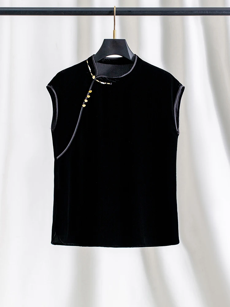 

Дышащая женская рубашка из шелкового бархата, летняя, из натурального шелка, в стиле Тан, повседневная, винтажная, на пуговицах, свободного кроя, без подплечников, универсальный размер