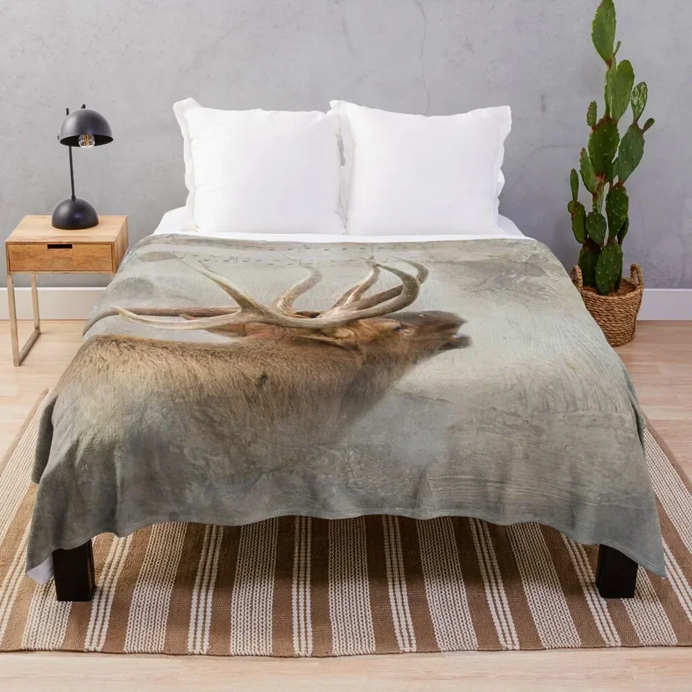 

Sweet Music, Bugling Elk Throw Blanket Lightweight Warm Blanket for Indoor Outdoor Use