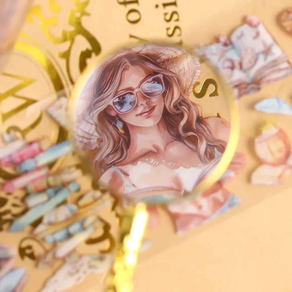 6rolls Junk Journal Girls Tape Sticker PET Karakter Tape Decoratieve Collage Journaling DIY Scrapbooking Versiering Stickers