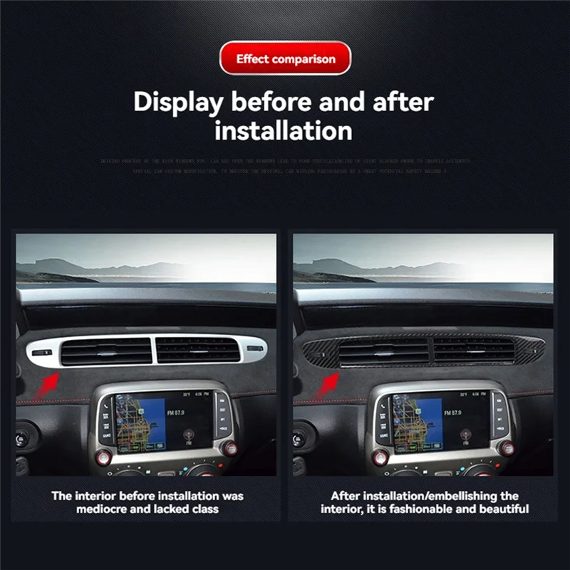 

Для Camaro 2010-2015 аксессуары для интерьера панель воздуховыпускного отверстия из углеродного волокна центральная декоративная крышка наклейки автомобиль