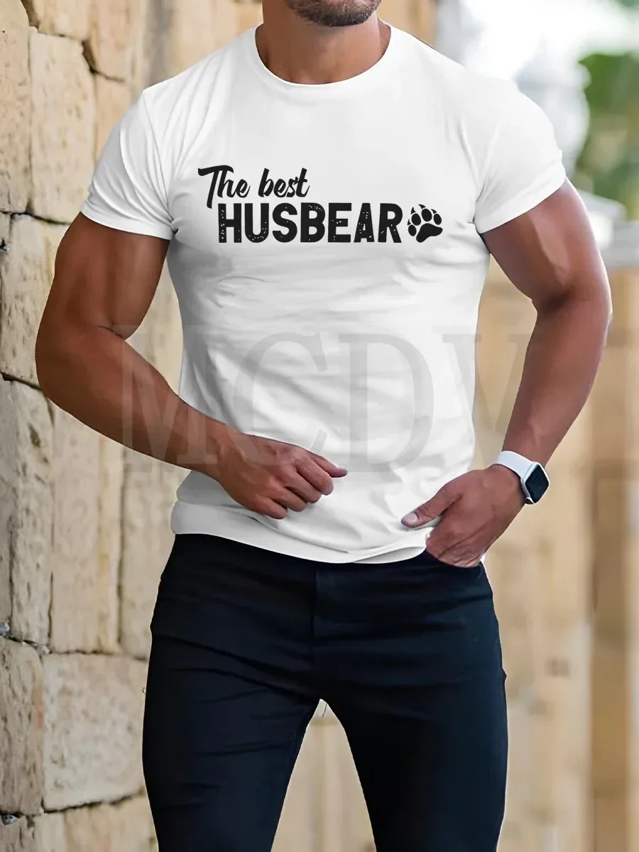 

2023 Summer Men's Printed Casual Crew Neck Short Sleeve T-Shirt The Colorful The Best Husbear Bear Claw Casual3D Printed T Shirt