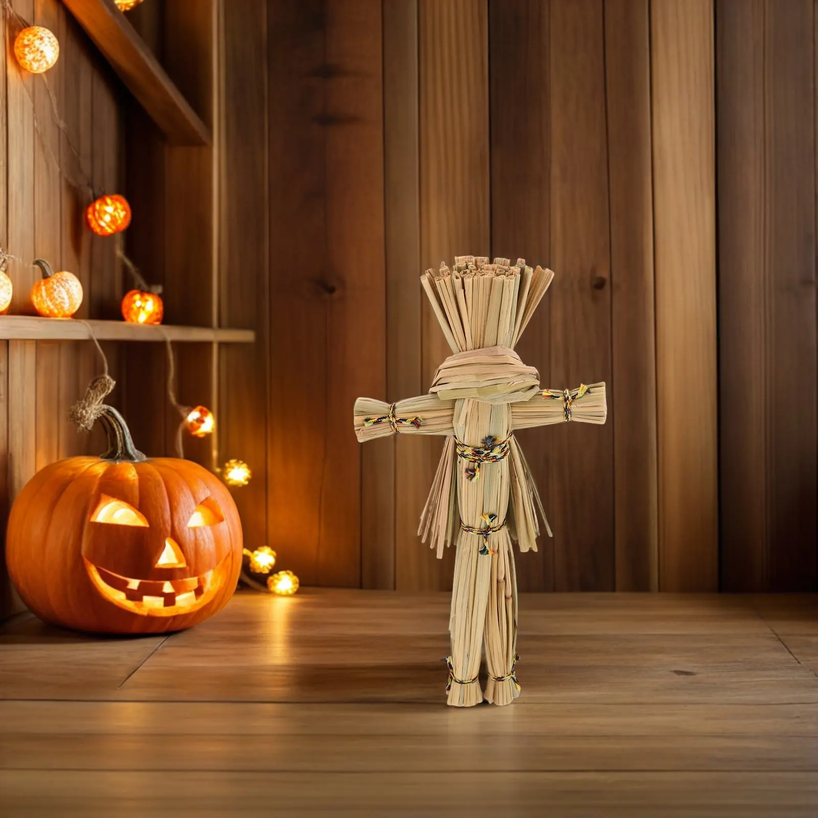 

Пугало-соломенка для Хэллоуина, деревенский осенний декор, жуткий реквизит для вечеринки, украшение для осеннего сада, осенние фигурки