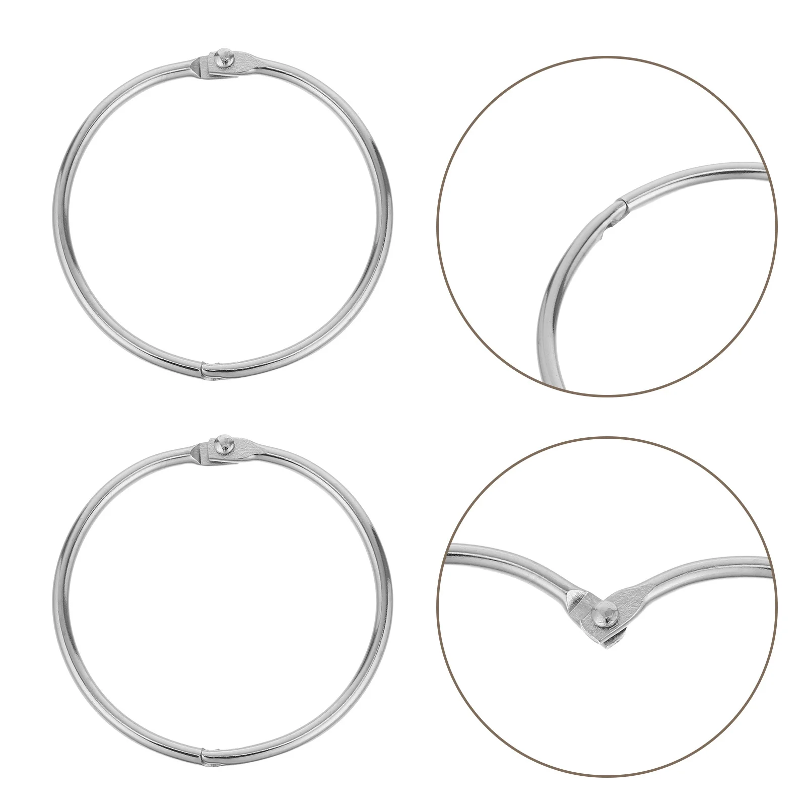 

20pcs Metal Binder Rings Heavy Duty D-Shaped Loose Leaf Binder Rings For Notebooks Planners Snap Open Iron Book Binding Supplies